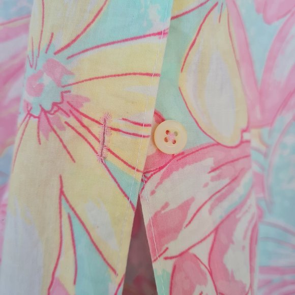 Size- S, Pastel floral handmade button down shirt for women - Picture 3 of 3